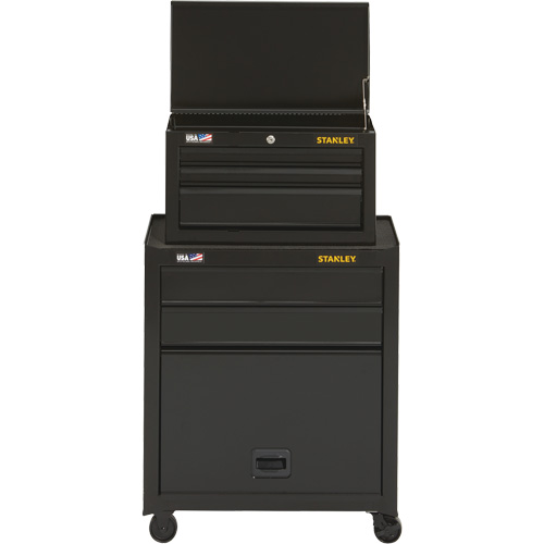 100 Series Tool Chest & Cabinet, 5 Drawers, 26-1/2" W x 14" D x 43-1/2" H, Black Moffatt Supply & Specialties