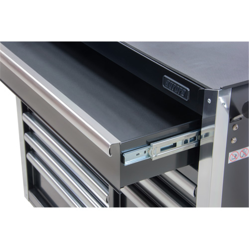 Industrial Tool Cart, 11 Drawers, 41" W x 18-3/4" D x 39-1/3" H, Black Moffatt Supply & Specialties