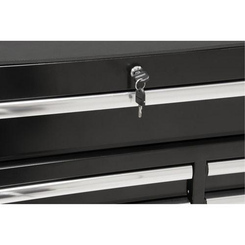 Industrial Tool Cart, 11 Drawers, 41" W x 18-3/4" D x 39-1/3" H, Black Moffatt Supply & Specialties