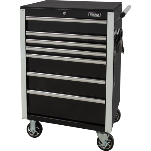 Chariot &agrave; outils &agrave; usage intensif, 7 tiroirs, 28" la x 22" p x 42-3/8" h, Noir Moffatt Supply & Specialties