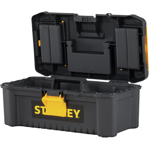 Coffre &agrave; outils avec plateau Essential, 12-1/2" la x 7-3/8" p x 5-1/8" h, Noir/Jaune Moffatt Supply & Specialties
