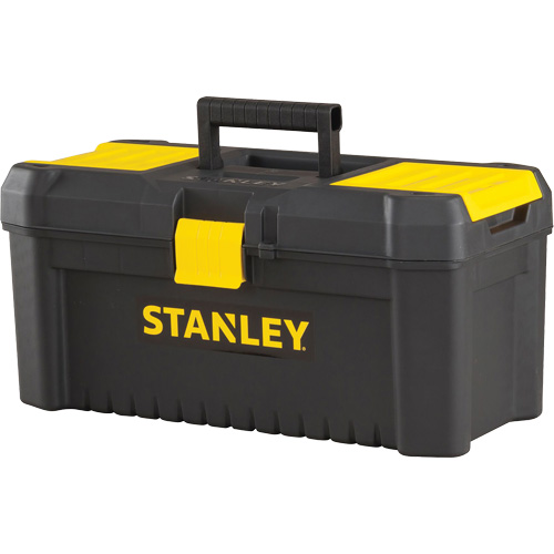Coffre &agrave; outils avec plateau Essential, 16" la x 8" p x 7-3/10" h, Noir/Jaune Moffatt Supply & Specialties