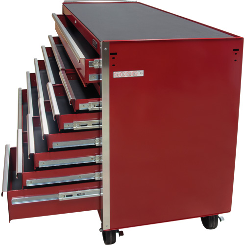 Industrial Tool Cart, 12 Drawers, 56" W x 24-1/2" D x 38-1/8" H, Red Moffatt Supply & Specialties