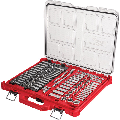 Ratchet & Socket Set with Packout Low-Profile Organizer, 106 Pcs, 1/4"/3/8" Drive Size, Deep Moffatt Supply & Specialties