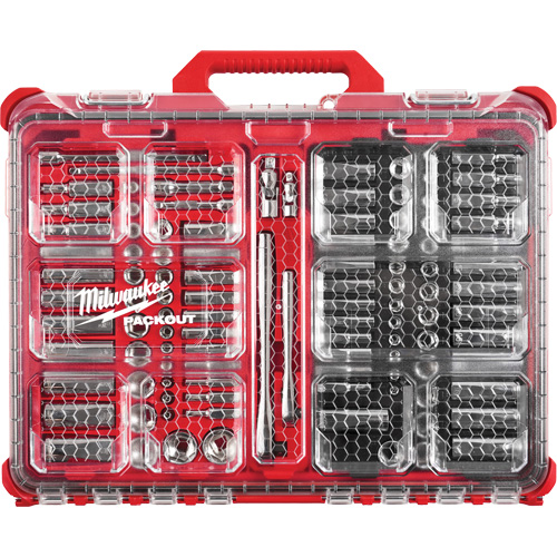 Ratchet & Socket Set with Packout Low-Profile Organizer, 106 Pcs, 1/4"/3/8" Drive Size, Deep Moffatt Supply & Specialties