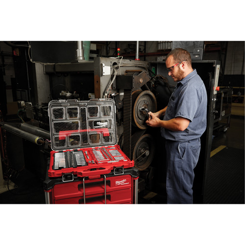 Ratchet & Socket Set with Packout Low-Profile Organizer, 106 Pcs, 1/4"/3/8" Drive Size, Deep Moffatt Supply & Specialties
