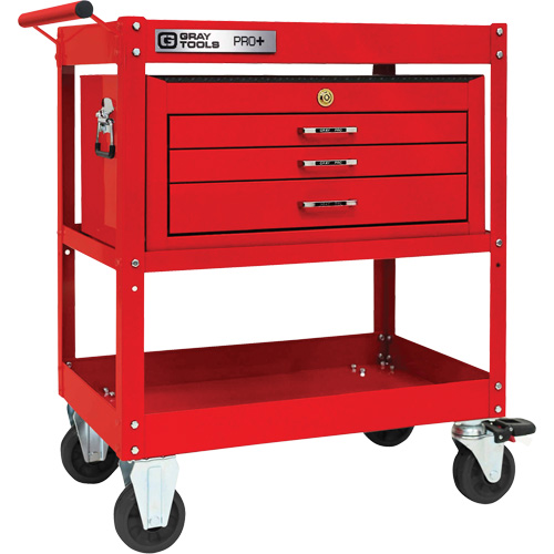 PRO+ Series Heavy-Duty Utility Cart with Intermediate Chest, 2 Tiers, 30-1/5" x 38-1/3" x 19-1/2" Moffatt Supply & Specialties