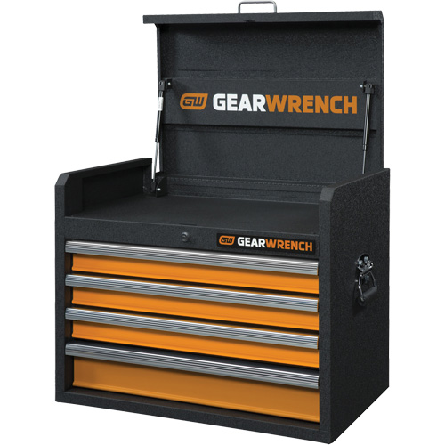 GSX Series Tool Chest, 26" W, 4 Drawers, Black/Orange Moffatt Supply & Specialties