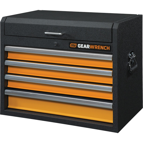 GSX Series Tool Chest, 26" W, 4 Drawers, Black/Orange Moffatt Supply & Specialties