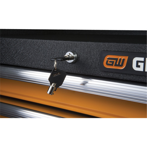 GSX Series Tool Chest, 26" W, 4 Drawers, Black/Orange Moffatt Supply & Specialties