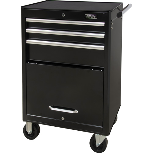 Industrial Tool Cart, 3 Drawers, 29-4/5" W x 21-1/5" D x 38-4/5" H, Black Moffatt Supply & Specialties