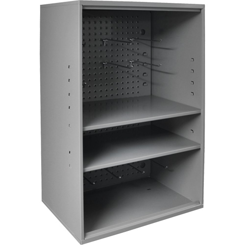 Armoire d'entreposage de produits abrasifs avec panneau perfor&eacute;, Acier, 19-7/8" x 14-1/4" x 32-3/4", Gris Moffatt Supply & Specialties