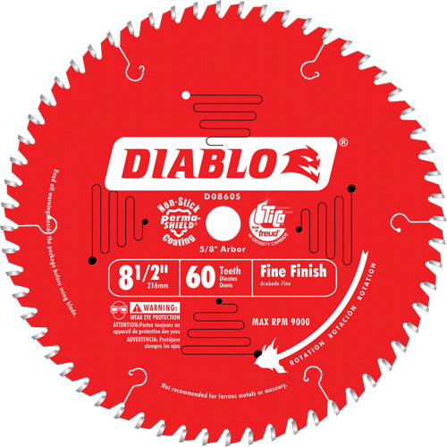 Contractor Saw Blades - Fine Finishing Saw Blades, 8-1/2", 60 Teeth, Wood Use Moffatt Supply & Specialties
