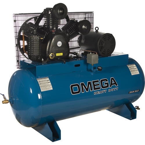 Industrial Series Air Compressors - Horizontal Compressors - Two Stage, 100 Gal. (120 US Gal) Moffatt Supply & Specialties