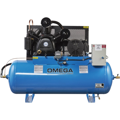Industrial Series Air Compressors - Horizontal Compressors - Two Stage, 200 Gal. (240 US Gal) Moffatt Supply & Specialties