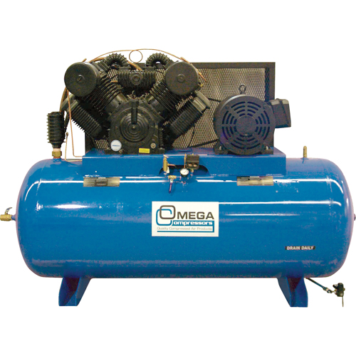 Industrial Series Air Compressors - Horizontal Compressor - Two Stages, 200 Gal. (240 US Gal) Moffatt Supply & Specialties