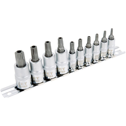 Jeu de douilles antiviol TORX 1/4" & 3/8" SS1438-10TB 10 mcx, 10 Mcx, Torx inviolable Moffatt Supply & Specialties