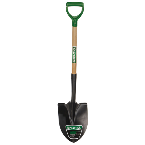 Round-Point Shovel, Tempered Steel Blade, Wood, D-Grip Handle Moffatt Supply & Specialties