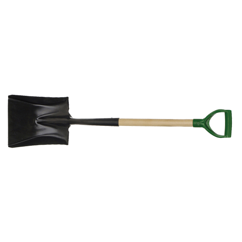 Square Point Shovel, Wood, Tempered Steel Blade, D-Grip Handle, 29" Long Moffatt Supply & Specialties