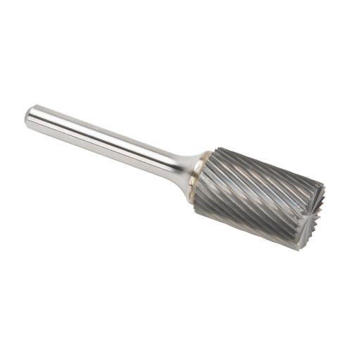 Solid Carbide Burrs - Cylinder Shape with End Cut, SB-6, 3/5" Dia., 1/4" Shank, 24.4 mm Depth of Cut Moffatt Supply & Specialties