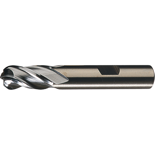 Centre Cutting Ball Nose Single End Finishers, 1/2" Dia., 4 Flutes, High Speed Steel Moffatt Supply & Specialties