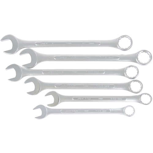 Fully Polished Long Pattern Combination Wrench Set, Combination, 6 Pieces, Imperial Moffatt Supply & Specialties