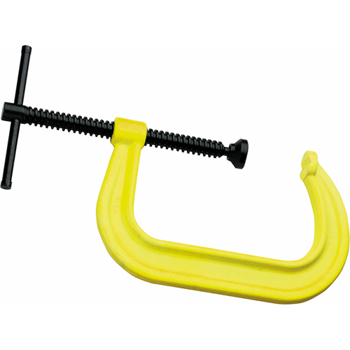 Hi-Vis Safety C-Clamp, 2-1/8" (54 mm) Capacity, 2-1/4" (57 mm) Throat Depth Moffatt Supply & Specialties