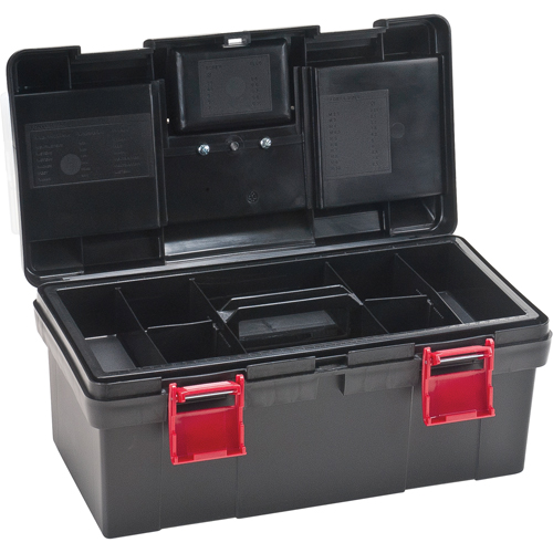 Coffres &agrave; outils en plastique, 17-1/2" la x 9-1/2" p x 8" h, Noir Moffatt Supply & Specialties