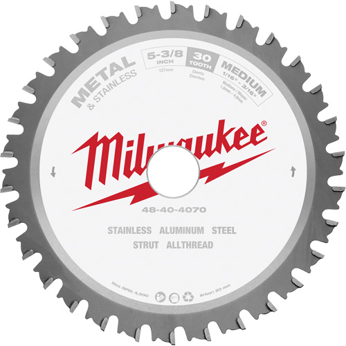 Lame de scie circulaire MetalTech, 5-3/8", 30 dents, Pour M&eacute;tal Moffatt Supply & Specialties