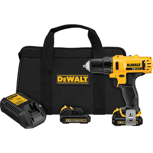 Max Drill Driver Kit, Lithium-Ion, 12 V, 3/8" Chuck, 189 UWO Torque Moffatt Supply & Specialties