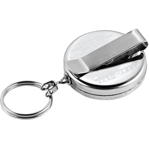 Porte-cl&eacute;s &agrave; d&eacute;vidoir The Original, Chrome, C&acirc;ble 24", Fixation Agrafe de ceinture Moffatt Supply & Specialties