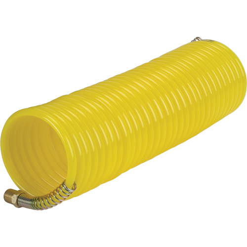 Nylon Coil Air Hose With Fittings, Air, 1/4" ID x 25' L, Nylon, 200 PSI at 23°C Moffatt Supply & Specialties