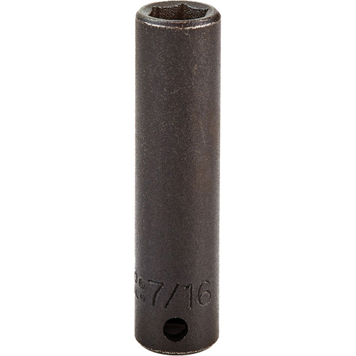 Socket, Impact, 7/16", 3/8" Drive, 6 Points, Deep Moffatt Supply & Specialties