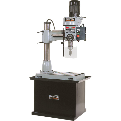 Radial Drilling Machine with Stand, 1/2" Chuck, 5 Speed(s), 19-5/8" W x 21-5/8" L, #3 Morse Moffatt Supply & Specialties