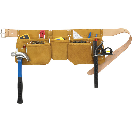 Journeyman's Carpenter Tool Belt, Leather, Tan Moffatt Supply & Specialties