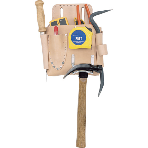 Drywall Tool Pouch, Tool Holder, Leather, 7 Pockets Moffatt Supply & Specialties