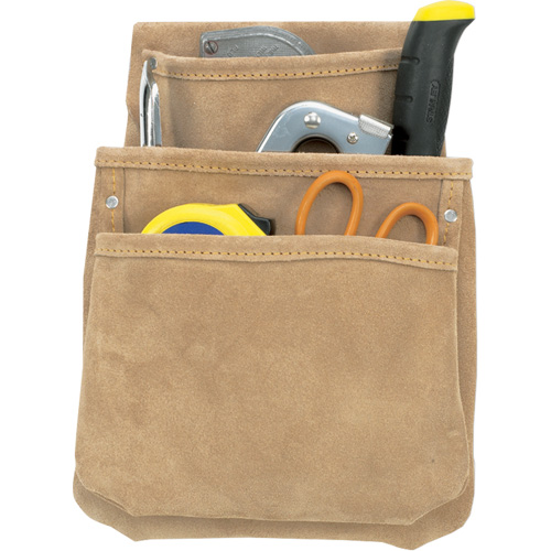Drywall Pouches, Multiple Tool Holder, Leather, 3 Pockets Moffatt Supply & Specialties