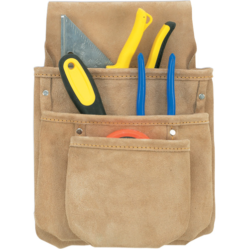 Poche pour outils de travail des cloisons s&egrave;ches, Porte-outil multiple, Cuir, 3 Poches Moffatt Supply & Specialties