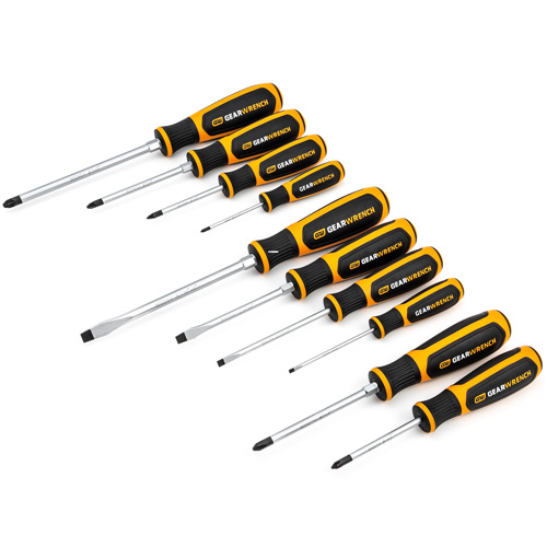 Phillips&reg;/Slotted/Pozidriv&reg; Dual Material Screwdriver Set, 10 Pcs. Moffatt Supply & Specialties