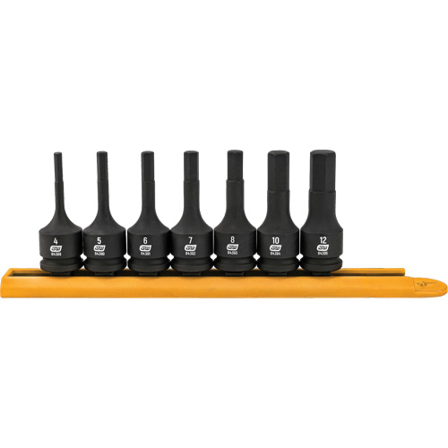 Hex Bit Impact Metric Socket Set, Hex, 3/8" Drive, 7 Pcs Moffatt Supply & Specialties