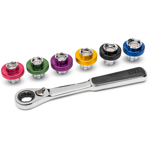 6 Point Magnetic Oil Drain Plug Metric Socket Set, 7 Pieces, 3/8" Drive Size Moffatt Supply & Specialties