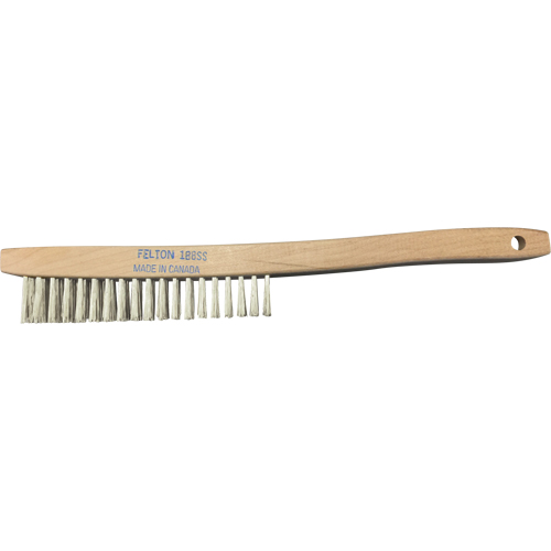 Curved-Handle Scratch Brushes, Stainless Steel, 4 x 19 Wire Rows, 14" Long Moffatt Supply & Specialties