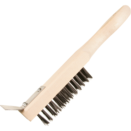 Scratch Brush With Scraper, Steel, 5 x 13 Wire Rows, 11-3/8" Long Moffatt Supply & Specialties