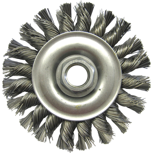 Brosses m&eacute;talliques &agrave; touret, Dia. 4", Fils 0,02", Arbre 5/8"-11, Acier Moffatt Supply & Specialties