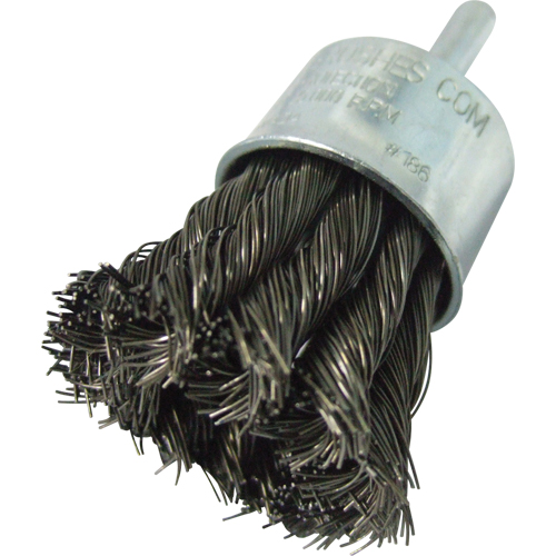 Knotted Wire End Brushes, 1" Dia., 0.014" Wire Dia., 1/4" Shank Moffatt Supply & Specialties