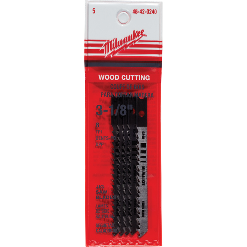Jigsaw Blades, High-Carbon Steel, U-Shank, 3-1/8" L, 8 TPI Moffatt Supply & Specialties