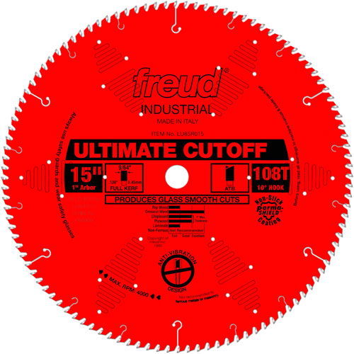 TCS Industrial Saw Blade - Crosscut & Finishing, 15", 108 Teeth, Wood Use Moffatt Supply & Specialties