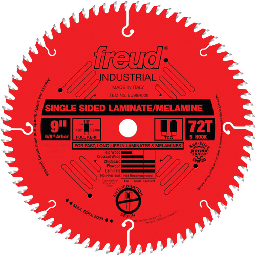 TCS Industrial Saw Blade - Chipboard, 9", 72 Teeth, Laminate Use Moffatt Supply & Specialties
