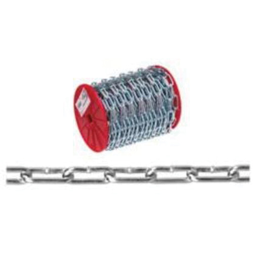 Straight Link Coil Chain, Low Carbon Steel, 2/0 x 120' (36.6 m) L, 520 lbs. (0.26 tons) Load Capacity Moffatt Supply & Specialties
