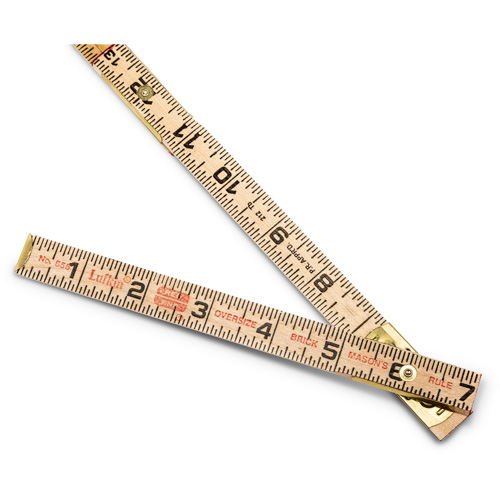 Red End&reg; Oversized Brick Mason Rule, 6' L, Wood, 1/16" Graduations Moffatt Supply & Specialties